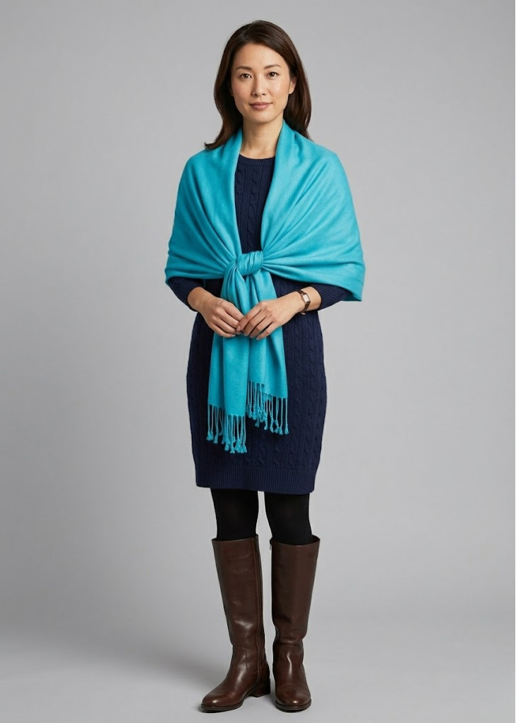 Turquoise pashmina shawl wrap for women elegant fashion accessory for weddings and festive parties