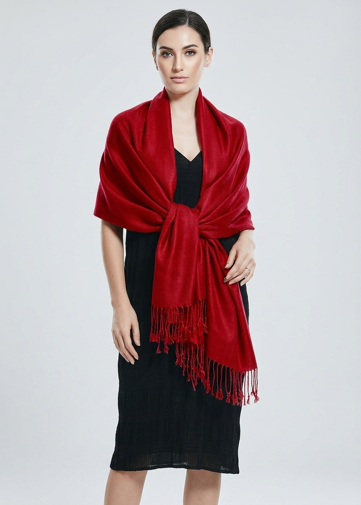 Cranberry pashmina shawl scarf for women elegant lightweight wrap for weddings and parties