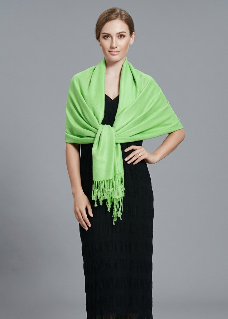 Premium baby green pashmina scarf for women elegant lightweight shawl wrap for travel and casual wear