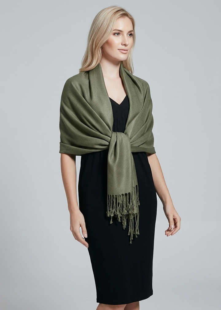 Gray pashmina shawl wrap for women lightweight soft scarf for office and daily wear