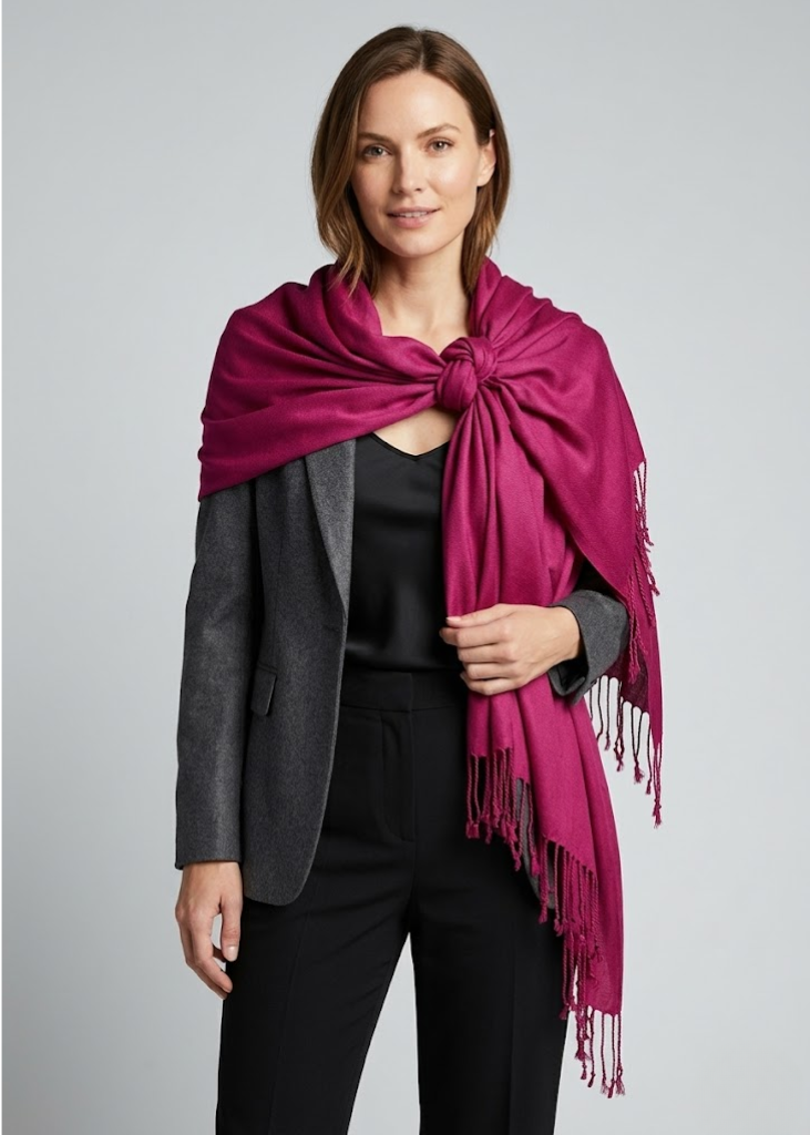 Magenta pashmina shawl for women lightweight wrap for weddings and festive parties