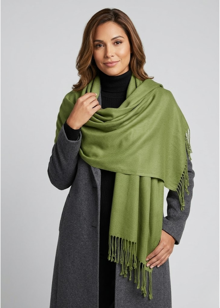 Sage pashmina scarf for women lightweight shawl wrap for office and daily wear