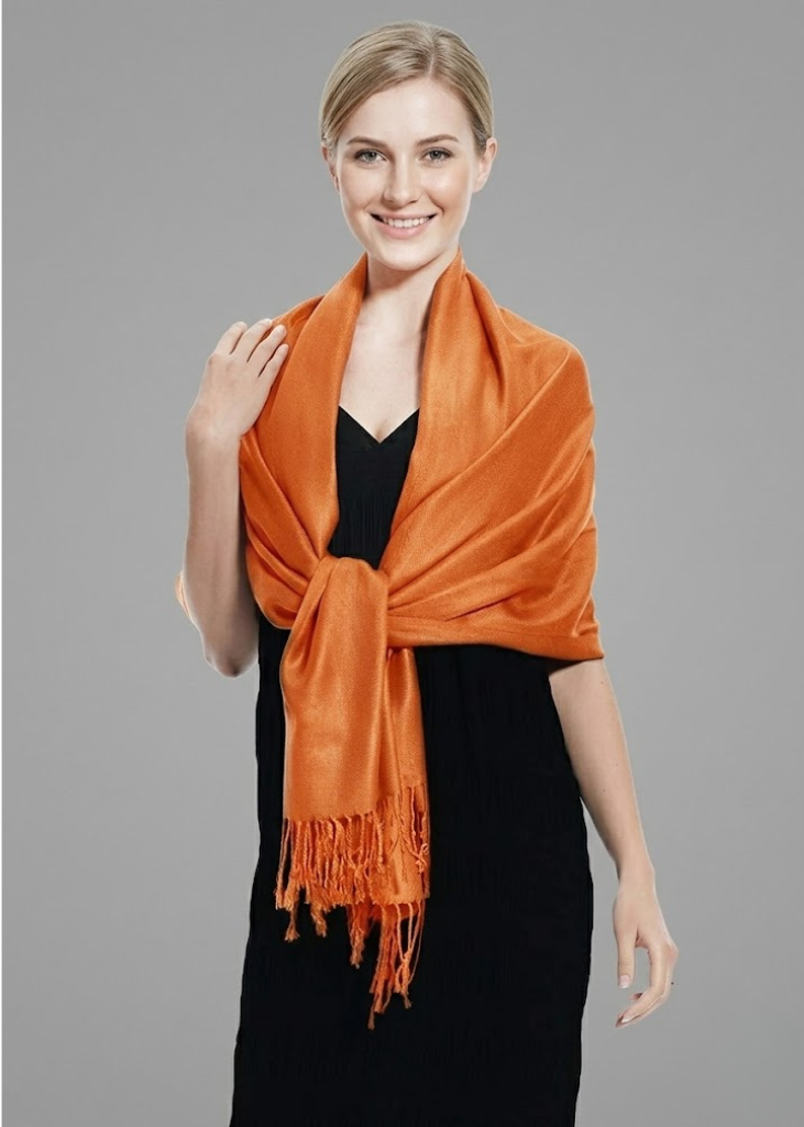 Rust pashmina shawl soft lightweight wrap for fall weddings and parties