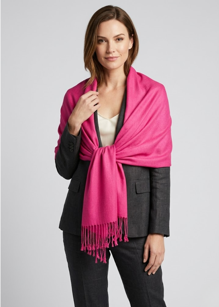 Fuchsia pashmina shawl elegant solid color wrap for weddings and festive occasions