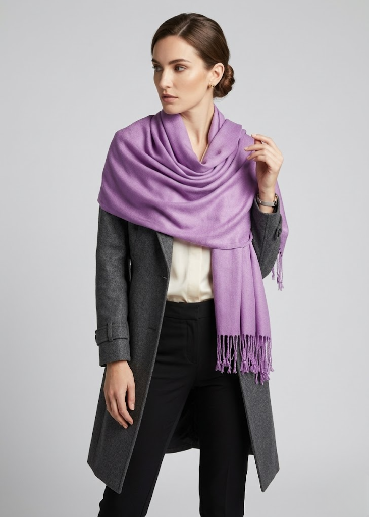Lavender pashmina scarf for women lightweight elegant shawl wrap for travel and everyday wear