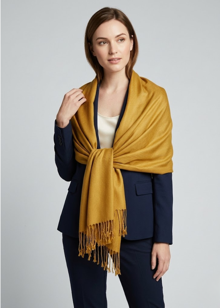 Elegant brown pashmina scarf shawl wrap for evening events and formal parties