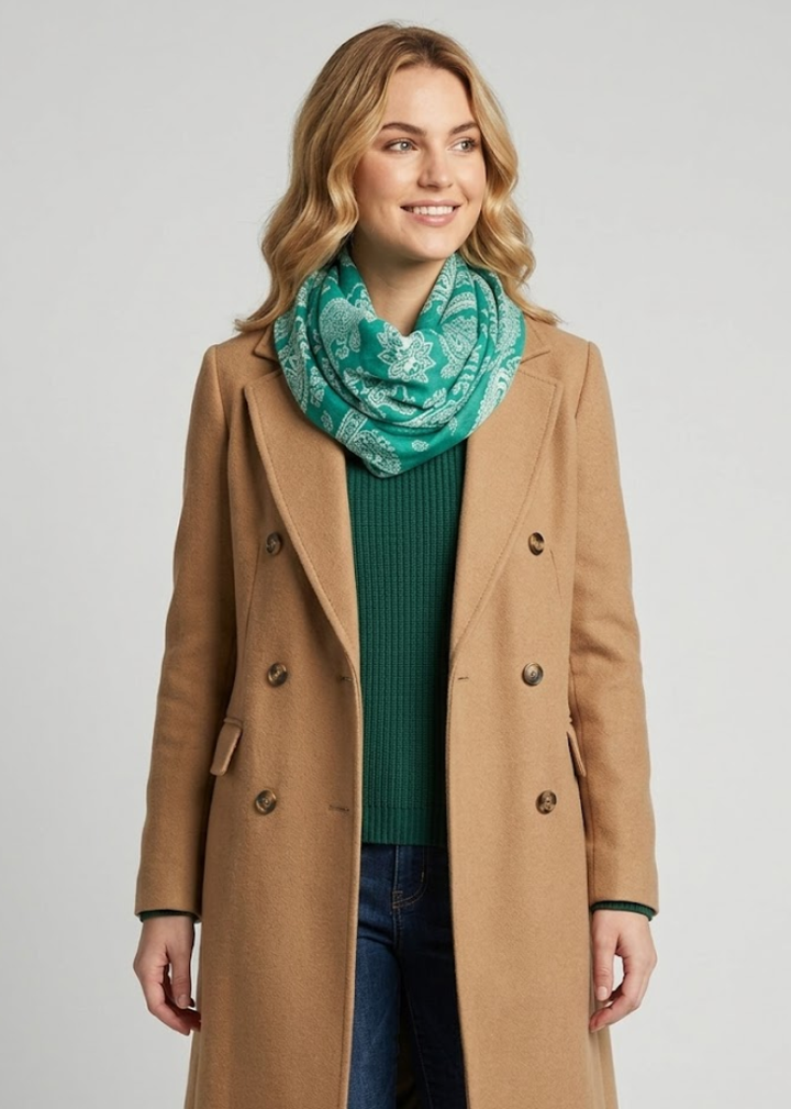 Tribal Paisley Floral Elephant Animal Print Infinity Loop Scarf