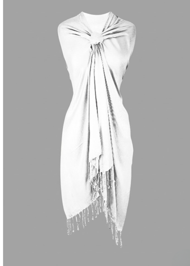 White pashmina shawl for women lightweight scarf and wrap for travel and everyday wear