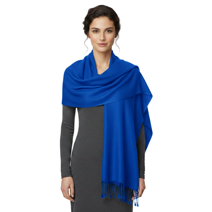 Blue Pure Pashmina Wool Shawl