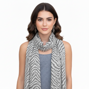 Peach Couture Fashionable Zebra Animal Print Frayed End Pashmina Shawl Wrap