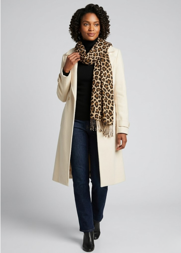 Giraffe Print Animal Pashmina Shawl