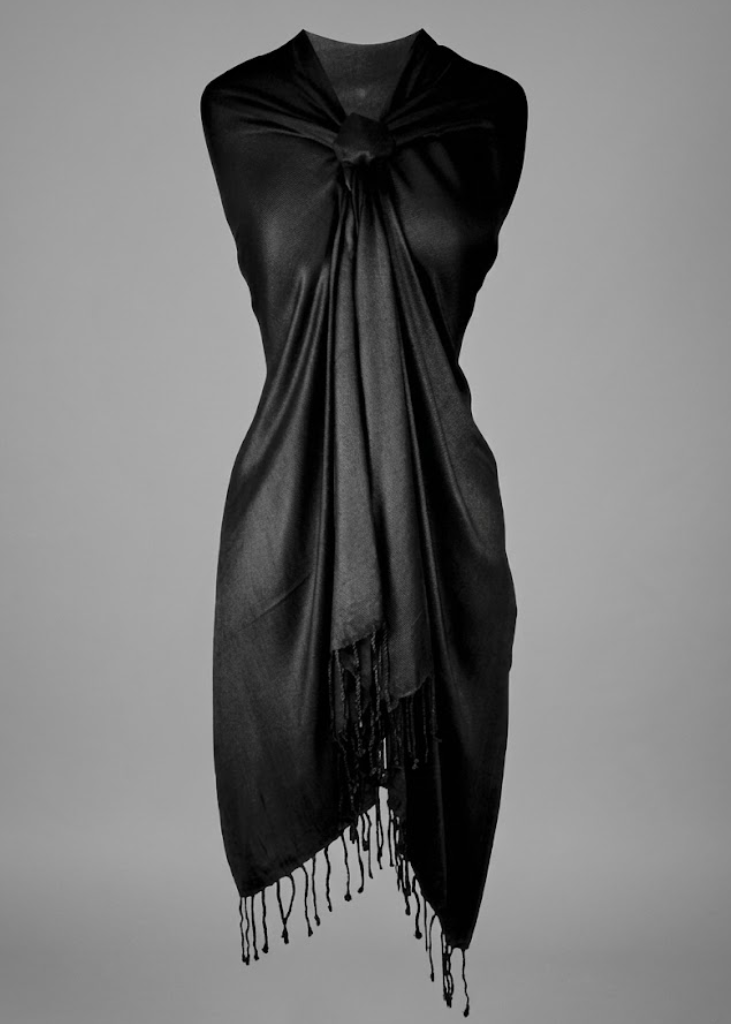 Elegant black pashmina shawl for women soft lightweight wrap for formal wear