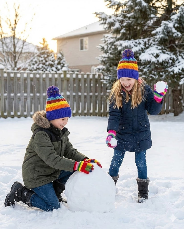 Rainbow Children's Toddler Warm Winter Gloves and Mittens Value packs