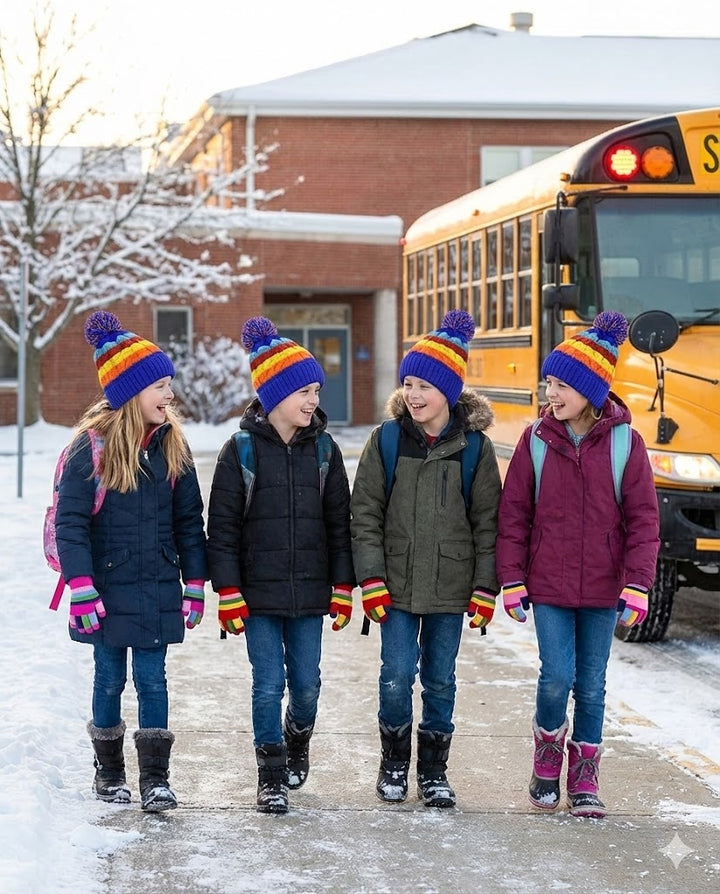 Rainbow Children's Toddler Warm Winter Gloves and Mittens Value packs