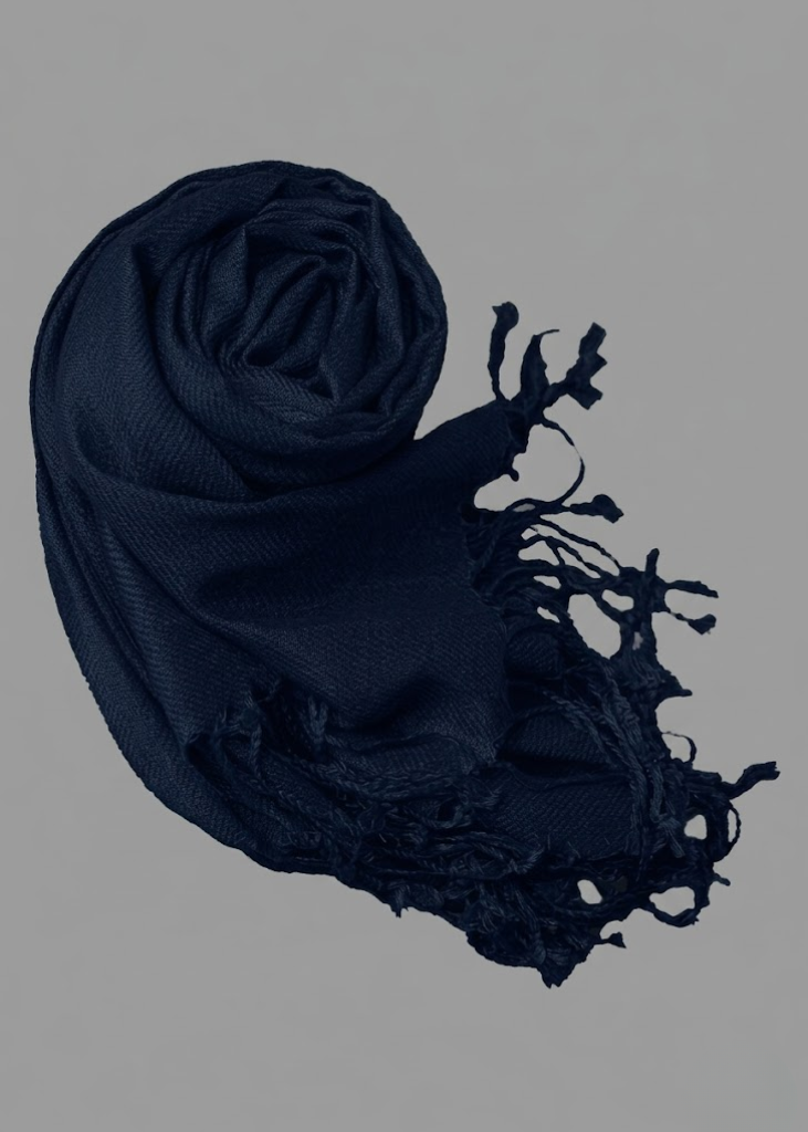 Elegant midnight blue pashmina shawl for women perfect for weddings and formal occasions