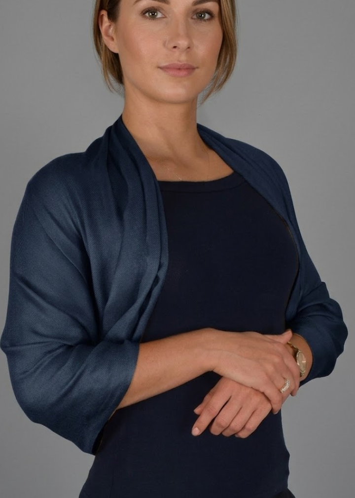Lightweight midnight blue pashmina wrap for women soft scarf for travel and daily use