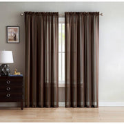 Woven Sheer Solid Drape Curtain 55 x 84 in - Double Panel Set