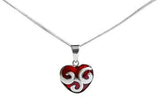 Cute Swirly Dazzling Red Heart Pendant Necklace Charm