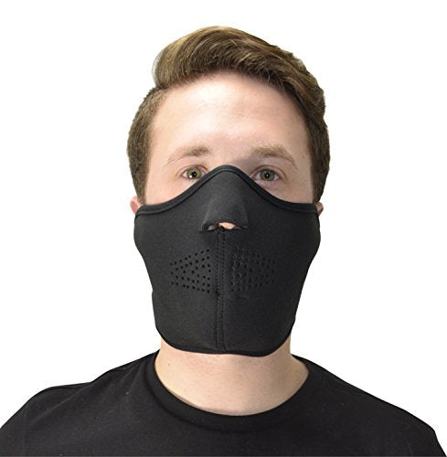 Peach Couture Cold Weather Thermal Face Protection Neoprene Mask Black