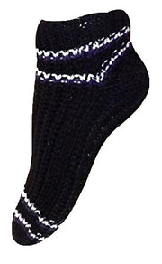 Womens Non Skid Crochet Knitted Sweater Pom Pom Slipper Socks Booties 2 Pack