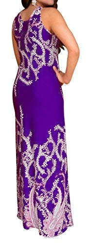 Paisley Print Sleeveless Scoop Neck Maxi Dress