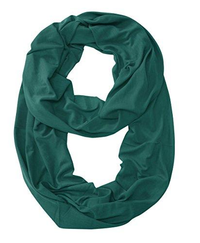 Sea Green Peach Couture All Seasons Jersey Woven Cotton Infinity Loop Scarf