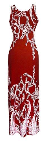 Paisley Print Sleeveless Scoop Neck Maxi Dress