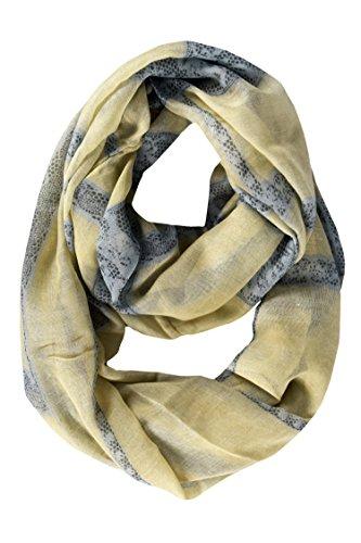 Tan Vintage Charming Lace Floral Print Infinity Loop Scarf