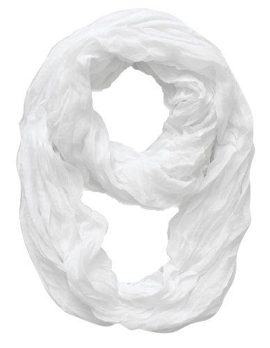White Fashion Lightweight Crinkled Infinity Loop Scarf Neon Faded Ombre