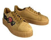 Girls Suede Faux Fur Cute Flat Platform Shoes Sneakers (Kids 5-10yrs.)
