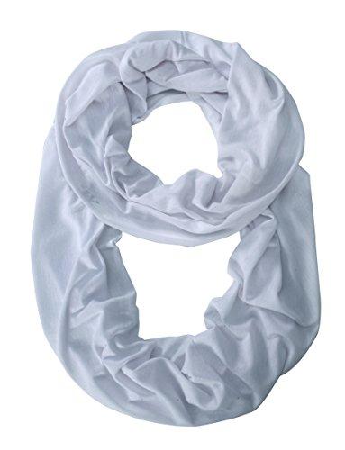 Silver All Seasons Jersey Woven Cotton Infinity Loop Scarf