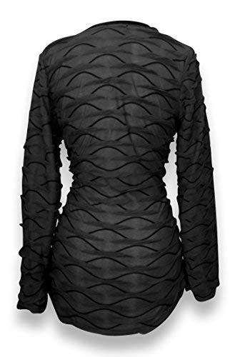 Peach Couture Draped Open Front Long Sleeve Asym Hem Pintuck Cardigan