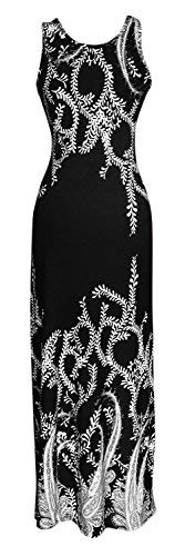 Paisley Print Sleeveless Scoop Neck Maxi Dress