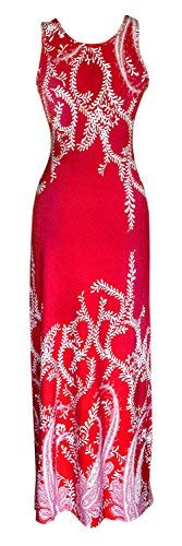Paisley Print Sleeveless Scoop Neck Maxi Dress