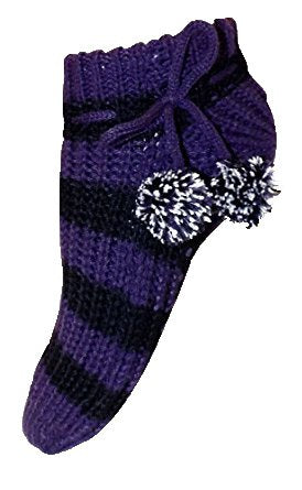A3362-Knit-Slipper-Socks-Pur-Bla-KL