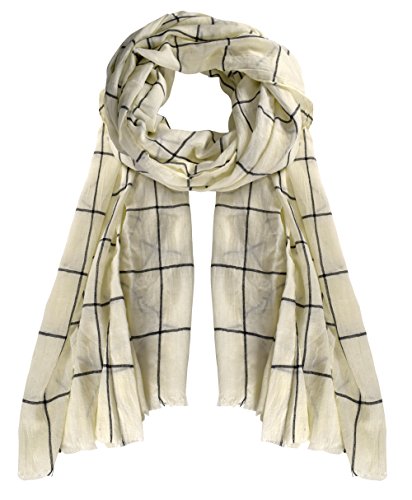 A5283-Plaid-EyelashFringe-Scarf-Cream-KL