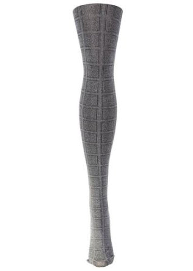 Women's Charcoal Sun Blocks Pattern Fashion Tights