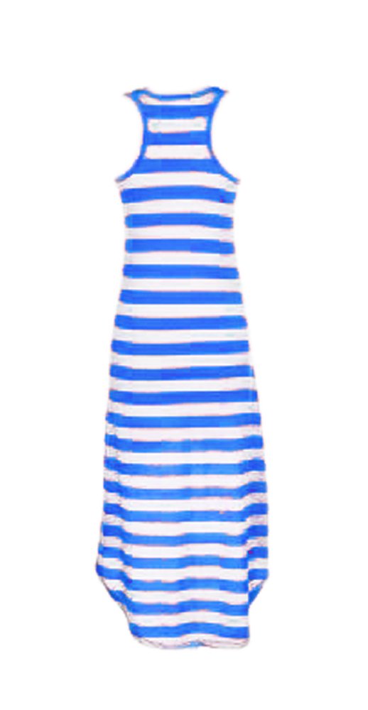 Peach Couture Summer Sleeveless Tank Racerback Stripe Hi-Lo Maxi Sundress