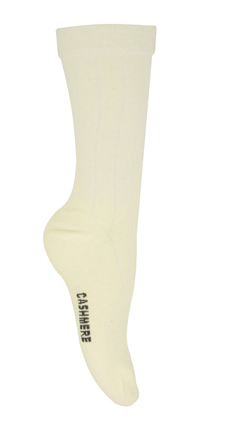 Comfortable Soft and Warm Cashmere Wool Women's Ribbed Socks Off White