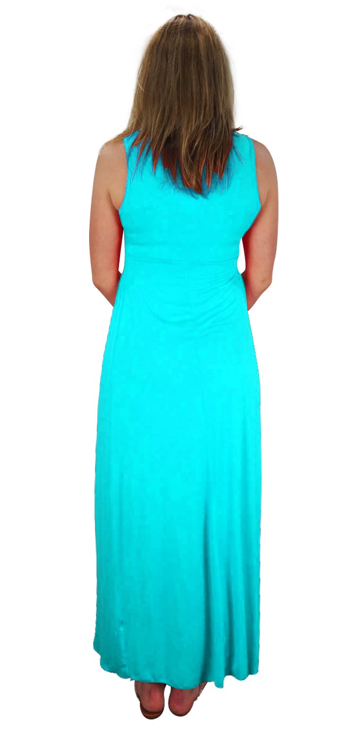 Sleeveless Smocked Damask Embossed Long Maxi Dress