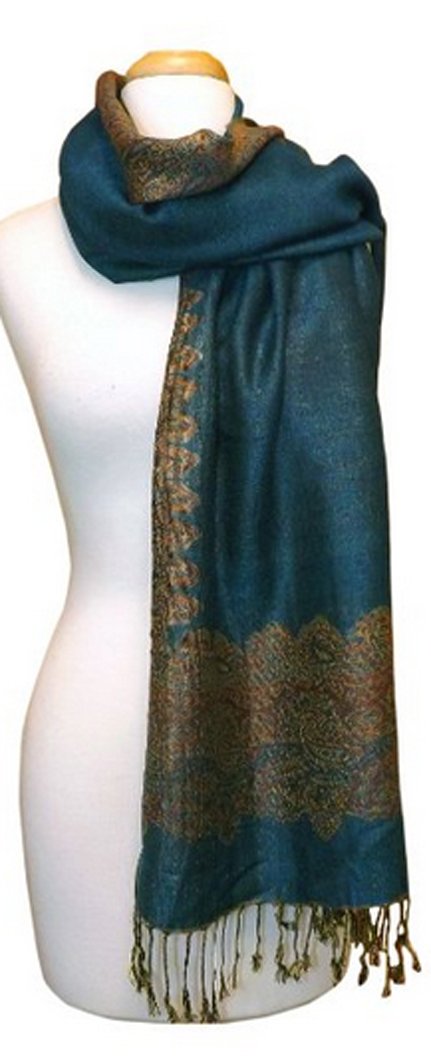 Reversible Jacquard Paisley Pashmina Shawl