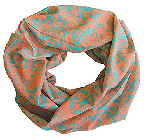 Peach Couture Women's Henna Tribal Floral Paisley Print Boho Infinity Scarf Loop