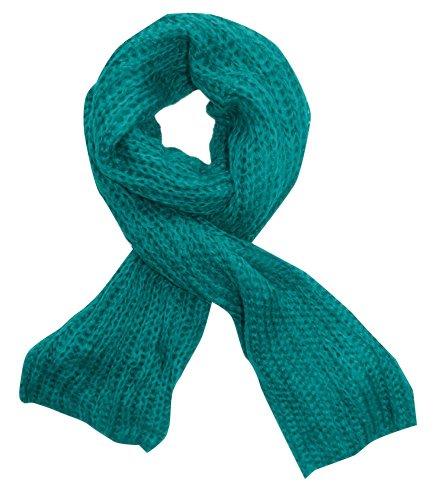 Teal Peach Couture Long Chunky and Warm Loose Knit Scarf