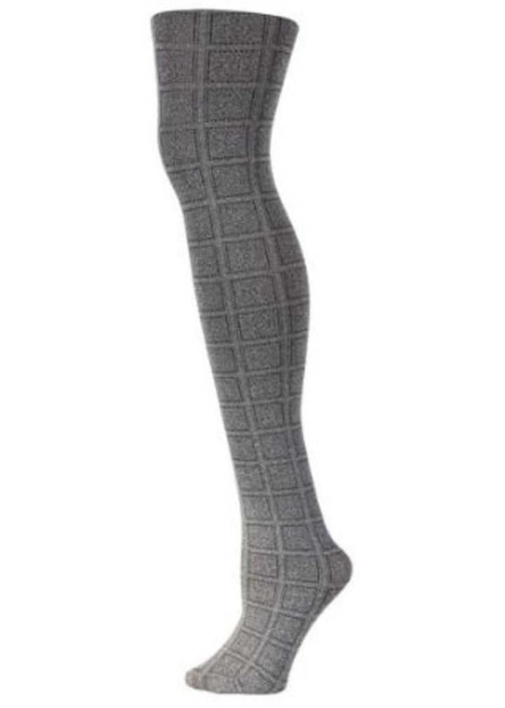 Women's Charcoal Sun Blocks Pattern Fashion Tights
