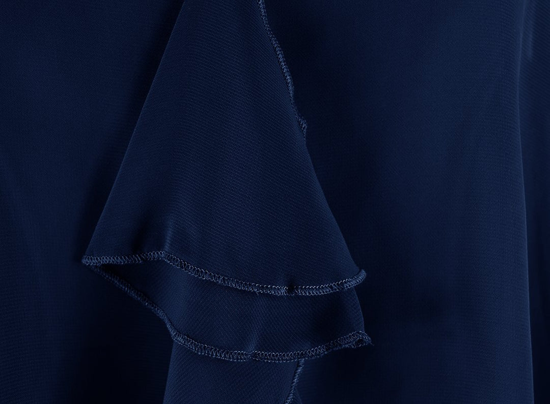 Vintage Sheer Light Summer Open Back Ruffle Evening Top Blouse