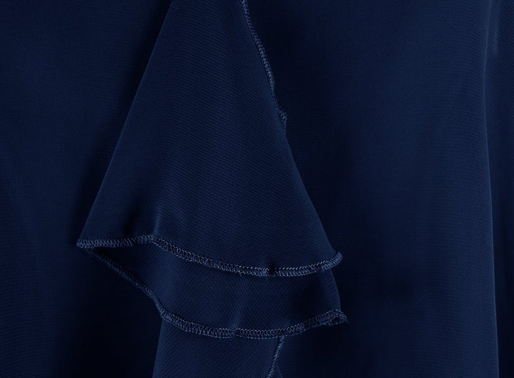 Vintage Sheer Light Summer Open Back Ruffle Evening Top Blouse