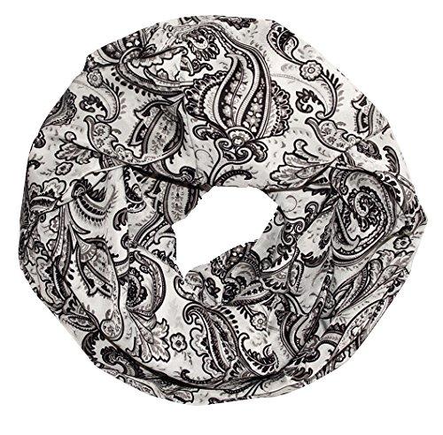 Gray Peach Couture Womens Boho Floral Paisley Sheer Infinity Scarf Loop Circle Scarf