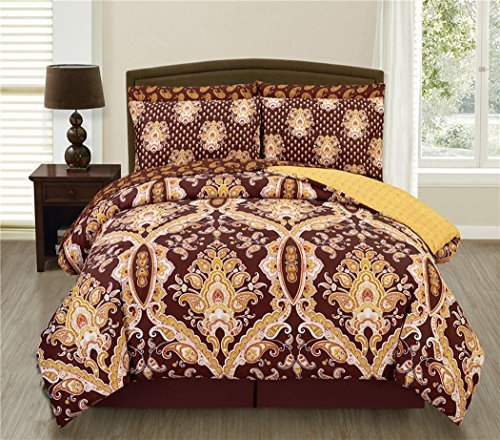 Couture Home Collection Damask 8 Pc Comforter Set Miranda Plum Full