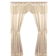 Home Collection Satin 6 piece Window Curtain Set in a Bag With Window Panels Valance Voile Panels Tasseled Tie Backs Ivory 56 in x 63 in