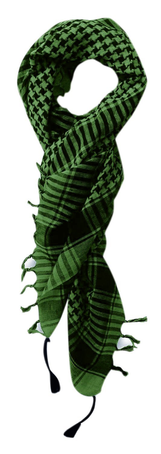 Green Chic Fashionable 100% Cotton Soft Unisex Shemagh Keffiyeh Face Coverup Scarf